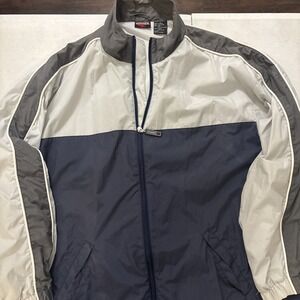 Vintage Winner Windbreaker Color Block Blue Full Zip Jacket Mens Size L